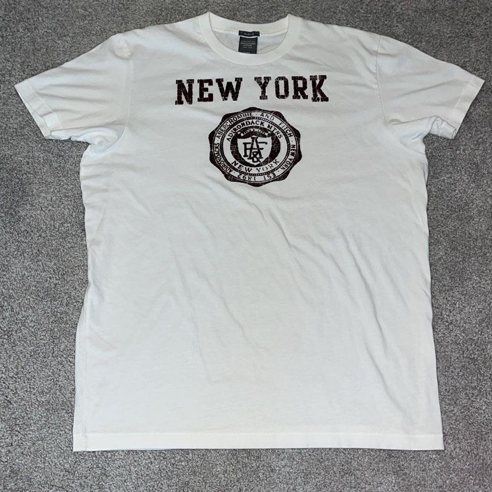 Vintage A&F Muscle New York White summer shirt XXL slim NWOT Soft Adirondack Mtn